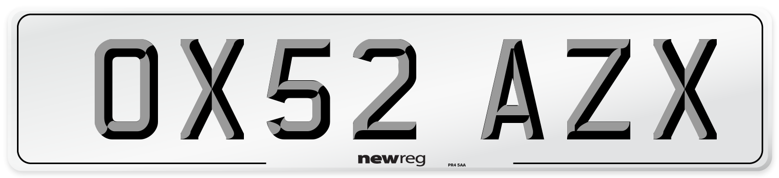 OX52 AZX Number Plate from New Reg
